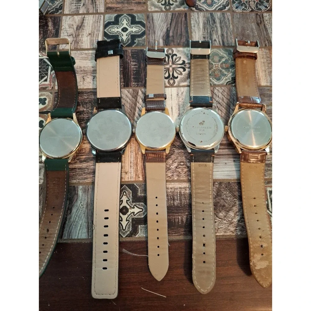 Lot Of 5 Mens Assorted Watches. Pre-worn. New Batteries.